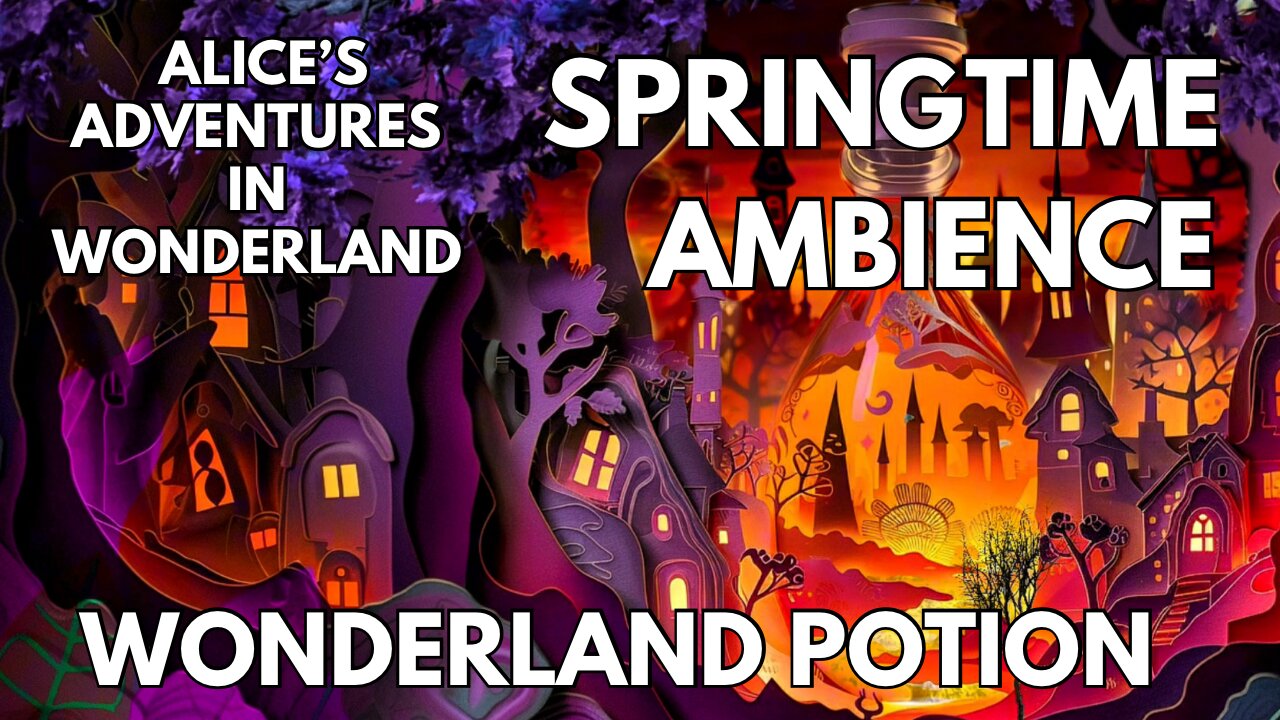 🧪 Wonderland Potion Ambience | Gentle Winds, Nightlife & Wind Chimes | 4K Springtime Alice In Wonderland ASMR
