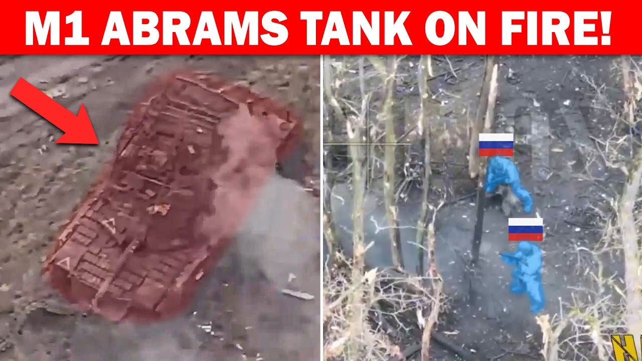 M1 Abrams in Flames! Russian Lancet Drones Score Direct Hits