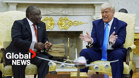 Trump confronts South Africa president over claims of white farmer 'genocide'