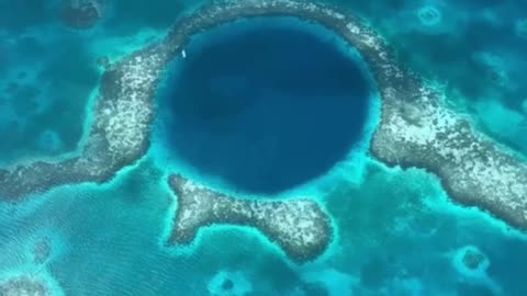 The big blue Hole A circular sinkhole in the center of Lighthouse Reef Atoll