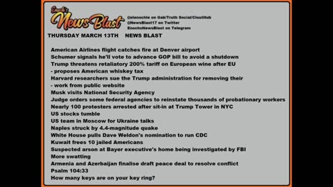 Thursday, March 13, 2025 News Blast