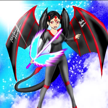 Oc speedpaint nuclear hurricane with a archangel blade