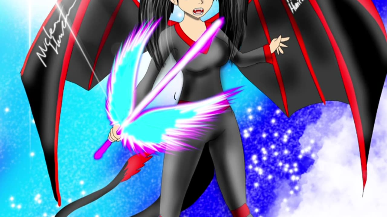 Oc speedpaint nuclear hurricane with a archangel blade