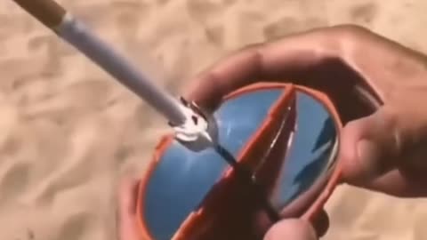 "Light a cigarette with the sun! ☀️🔥"