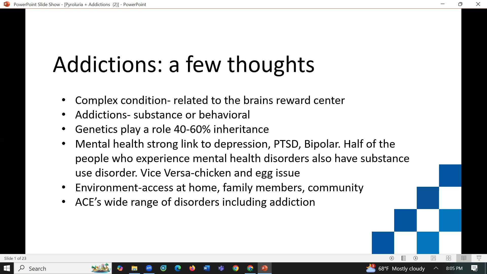 Underlying Imbalances in Mental Health & Addiction: The Role of Pyrroles and NutrientS