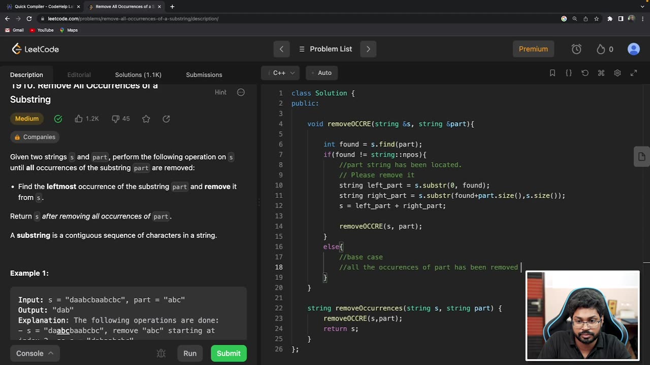 99. Remove All Occurrences of a Substring