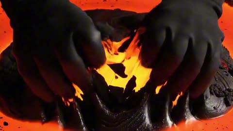 Lava Crunching ASMR #oddlysatisfying #asmr #satisfying #lavaasmr #lava #slime #aiasmr #asmrai