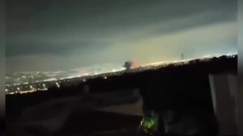 Footage shows skies over northern and central Israel glowing with interceptions