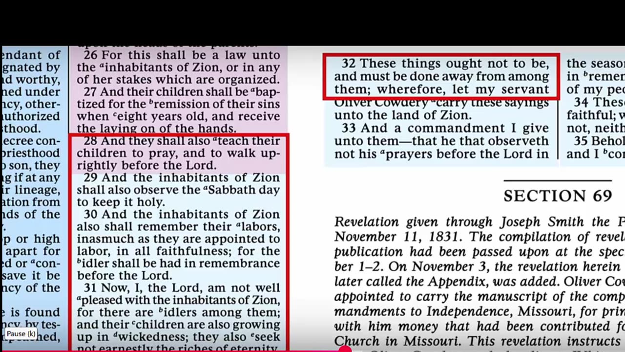 D and C Section 69 - Teaching Children in the Gospel - More Important than Church-6-27-25