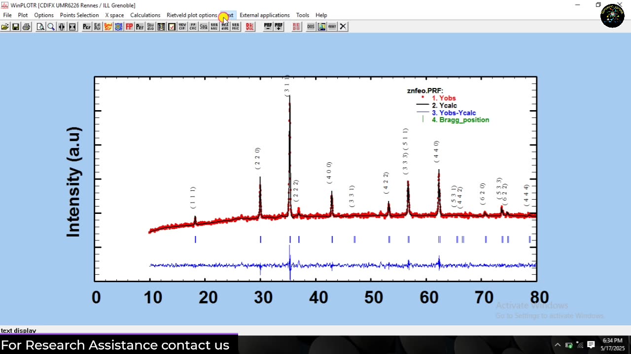 How to create .BGR file & Run Rietveld Refinement of ZnFe2O4 ferrite via FullProf & VESTA software