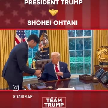📢📢📢⚾️🇺🇸 President Donald Trump welcomes Shohei Ohtani, the acclaimed LA Dodgers star