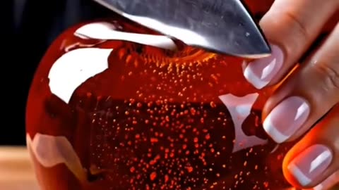 cutting glass red Apple glass trending satisfyingvideo ASMR