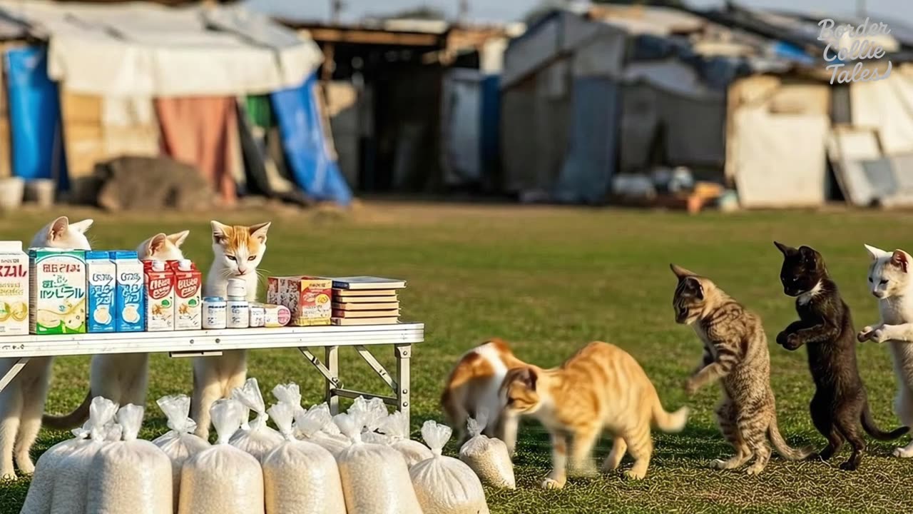 Kind Kittens Share Food and Help Stray Friends in Need