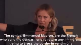 Italian Prime Minister Giorgia Meloni criticized Macron for fully supporting the invasion of Europe by illegal immigrants