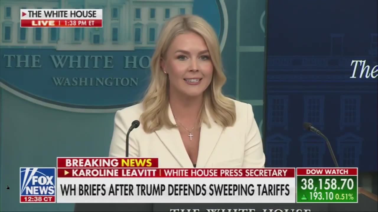 Leavitt brought the tariff receipts for Nancy Pelosi and Chuck Schumer. Glorious!