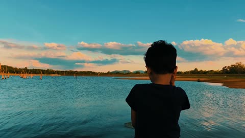 Beautiful lake view 4k high quality video