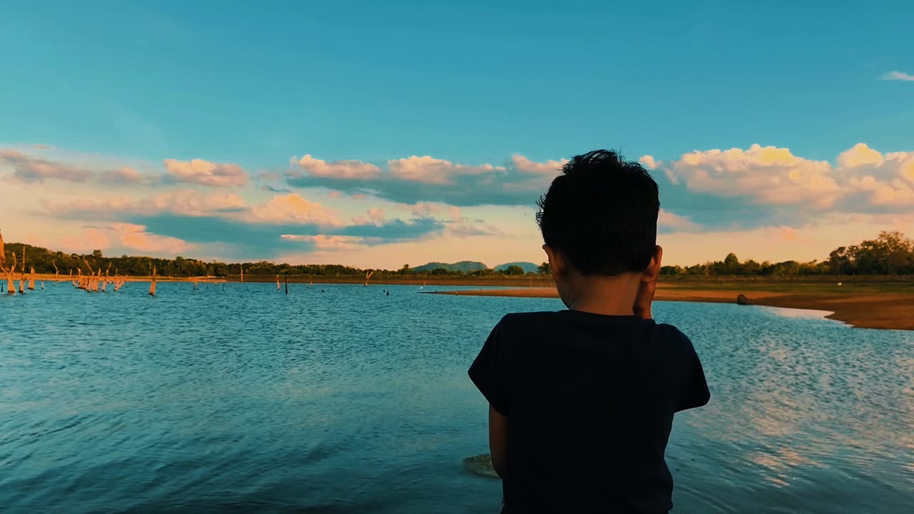 Beautiful lake view 4k high quality video