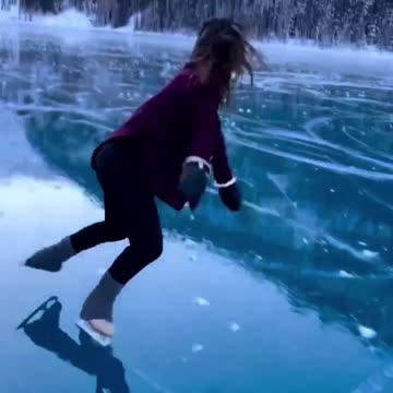 Ice Skater Discovers Hidden Frozen Lake in Paradise #shortsfeed#shorts