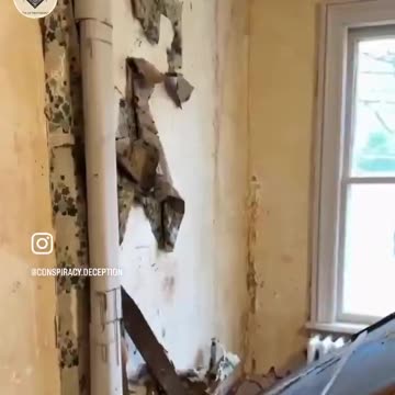 Old map of the world discovered behind a wall