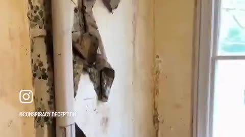 Old map of the world discovered behind a wall