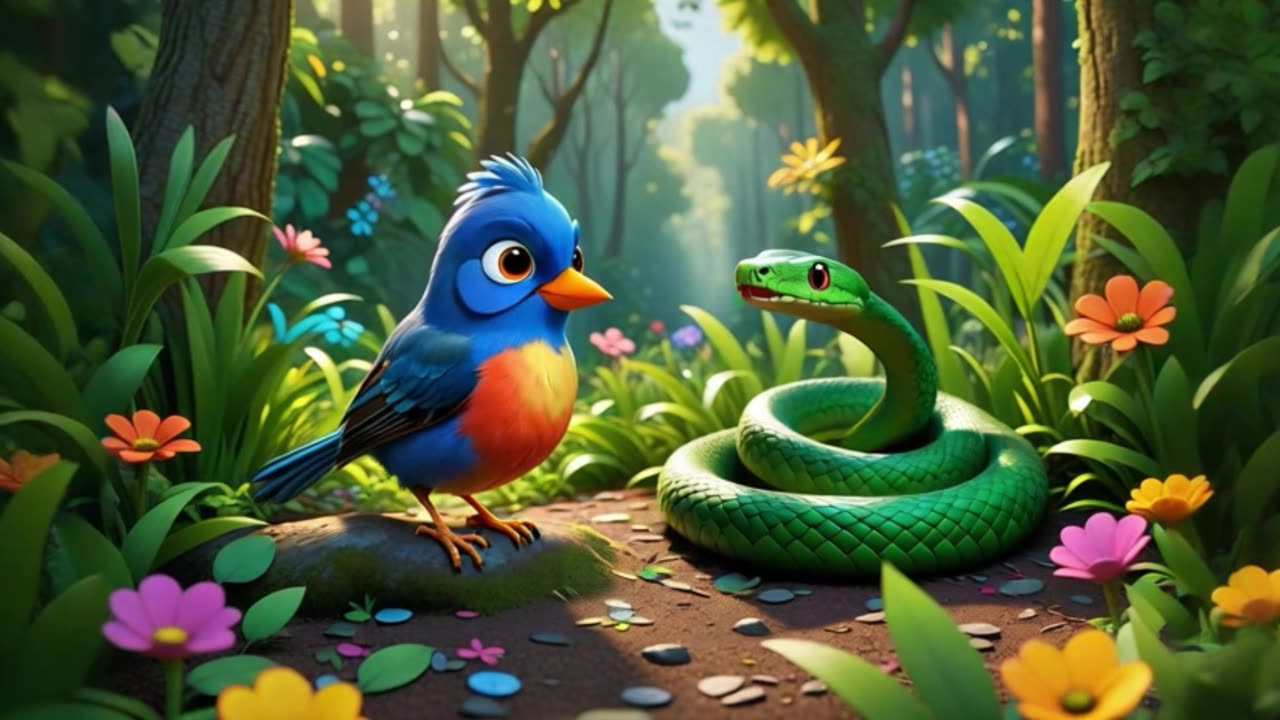 Birds and snake fight