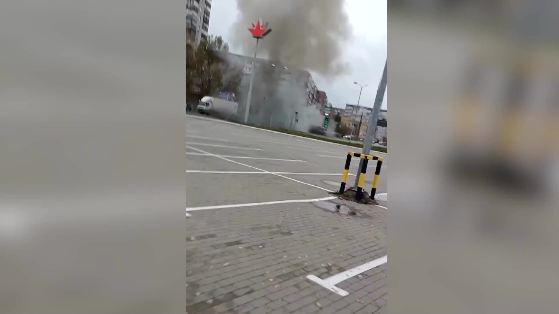 Russian drone strikes and explodes in Sumy attack
