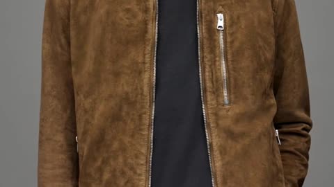 Tan Suede. Classic Bomber with Modern Strength