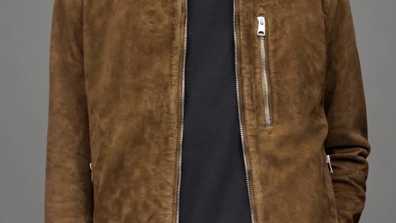 Tan Suede. Classic Bomber with Modern Strength