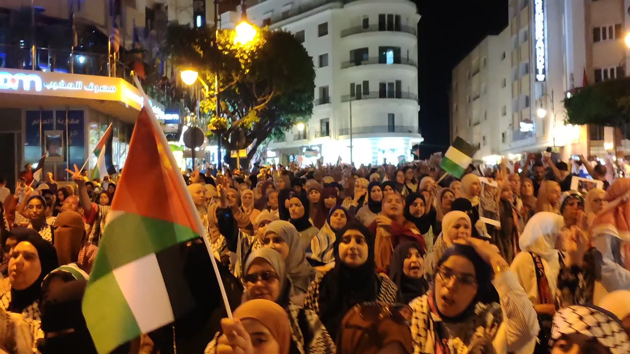 مسيرة احتجاجية منددة بإستمرار العدوان والتجويع والحصار على الشعب الفلسطيني طنجة 27 07 2025 المراة