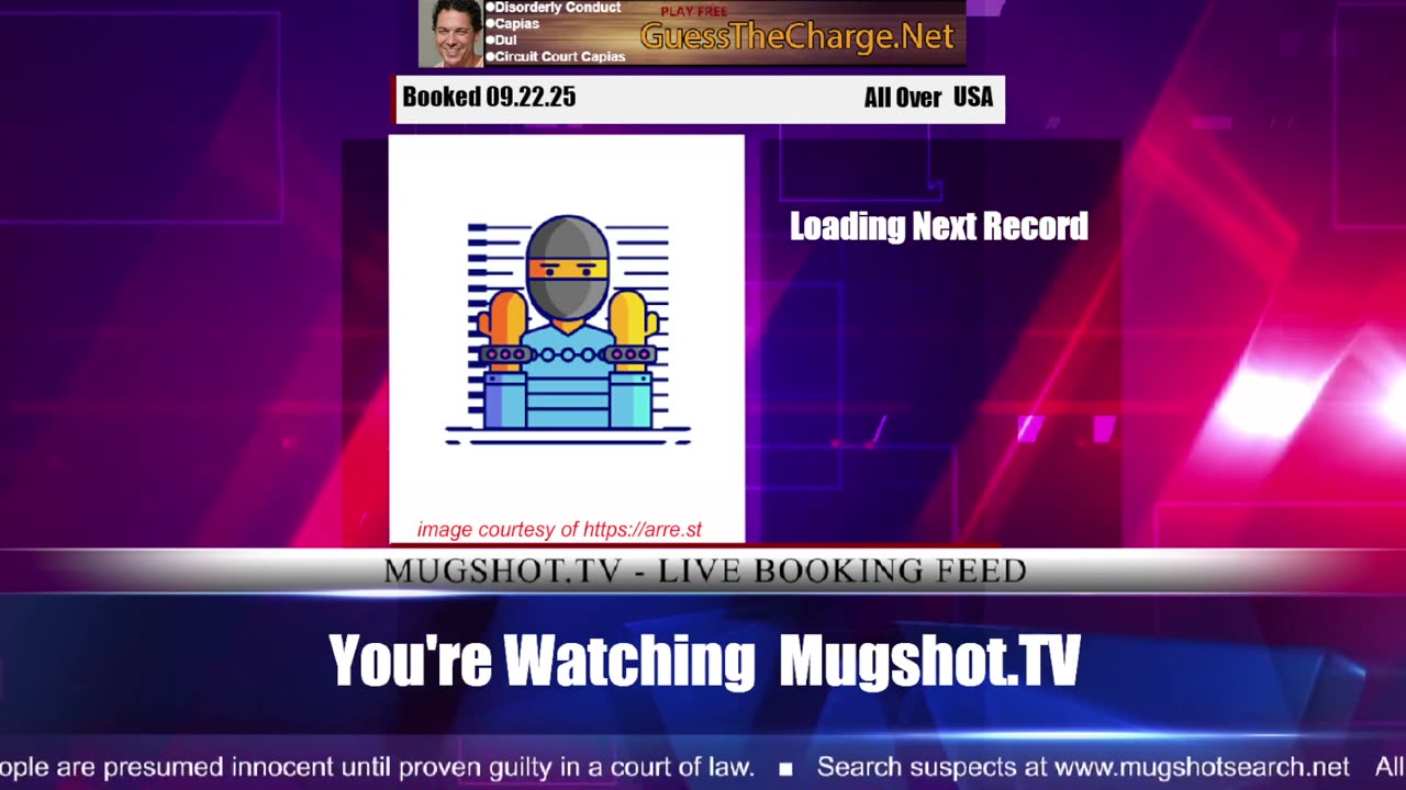 Mugshot TV - Live Arrest Booking Video Stream