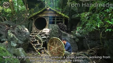 Crafting a Wooden Sanctuary by the Stream in the Heart of the Tropical Wilderness