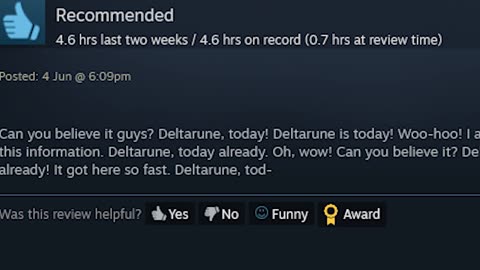 DELTARUNE Steam Review