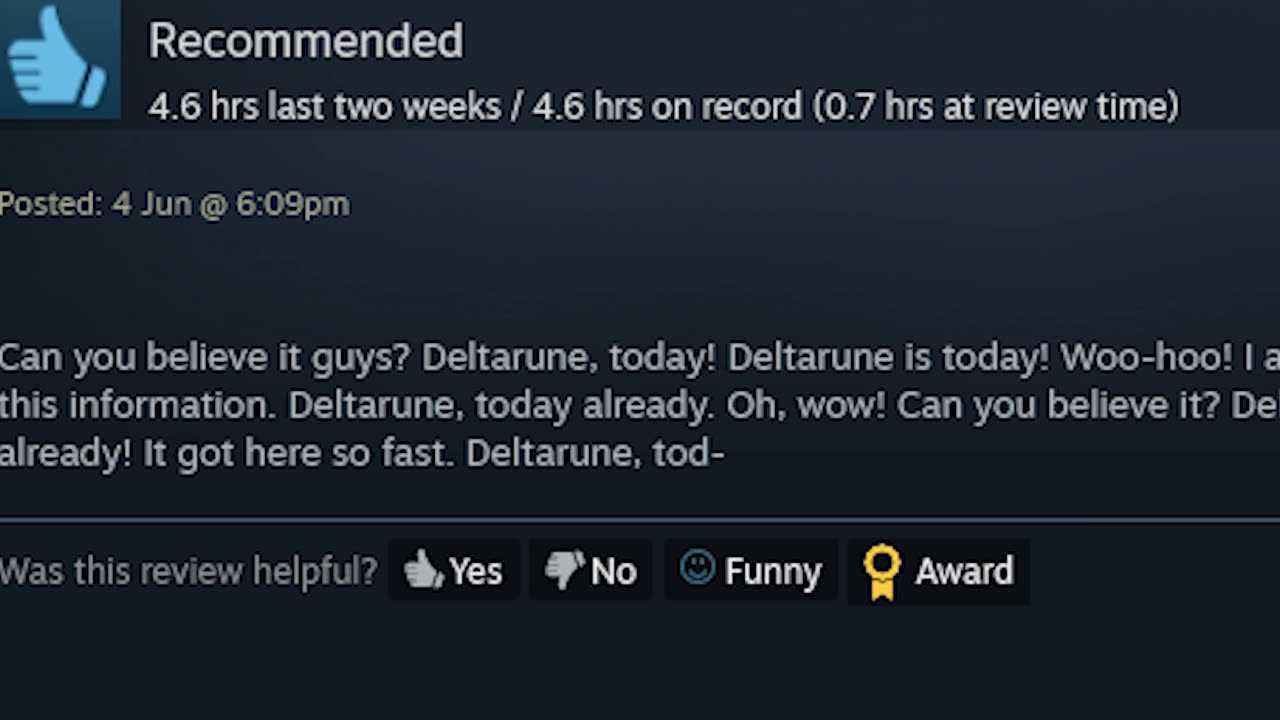 DELTARUNE Steam Review