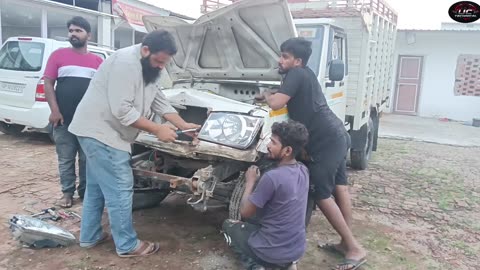 Bolero Pickup Accident Repair 😱 Denting and Painting Work in Indian Car workshop