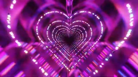 1161. 3 hours 4K Pink Heart Screensaver Neon Light Metallic Abstract Relaxing