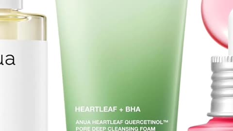 Anua 3-Step Glass Skin Beginner Set, Double Cleansing with Facial Serum, Oil