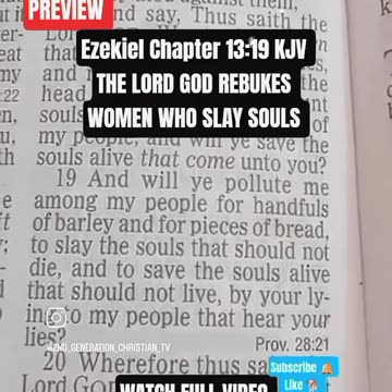 Ezekiel 13:19 KJV Livestream Preview Lord God Rebukes Women Who Slay Souls #faith #kjv #message #god