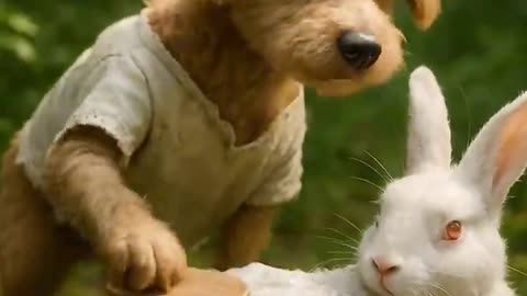 🐶 Cute Dog Rescues Bunny from Bees! 🐰✨
