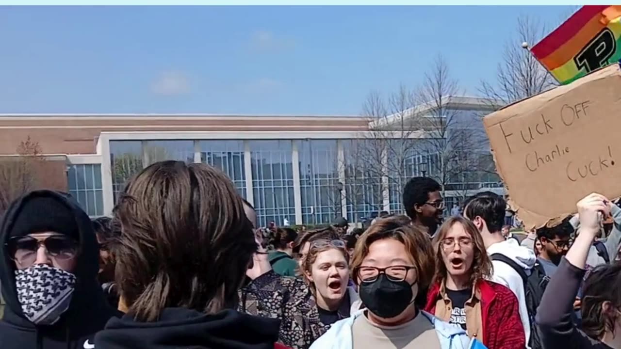 'F*** off fascists,' Purdue students scream at Charlie Kirk event