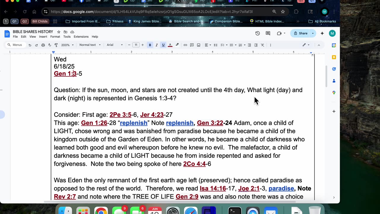 Gen 1:3-5 If the sun, moon,& stars are not made until the 4th day, What light and dark is this?