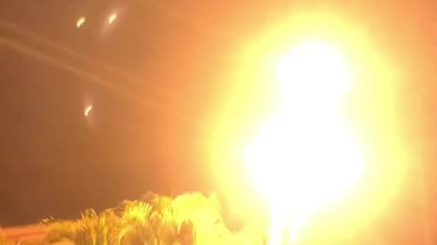 Fireworks stars, yellow blinding color