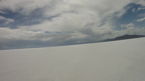 Suzuki DR650 on the Bonneville Salt Flats