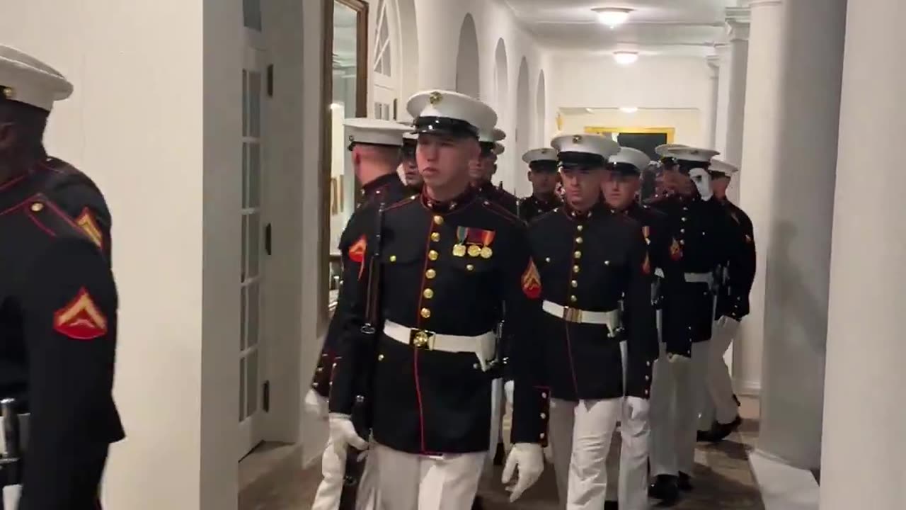 🚨POTUS invites the Marine Corps Silent Platoon into the Oval Office
