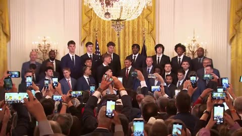 Trump hosts Florida Gators, NCAA men's basketball champions | full video