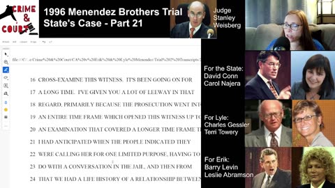 Menendez Brothers 1996 Trial | State's Case Part 21- Jamie Pisarcik Pt B (CA v Erik & Lyle Menendez)