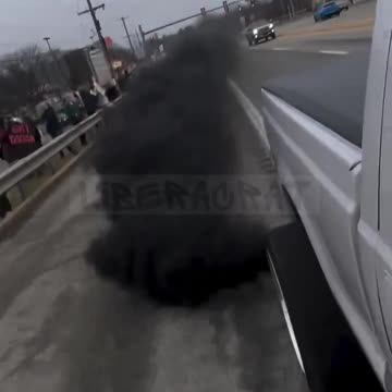 Diesel trucks coal rolling Tesla protestors was not on my 2025 bingo card