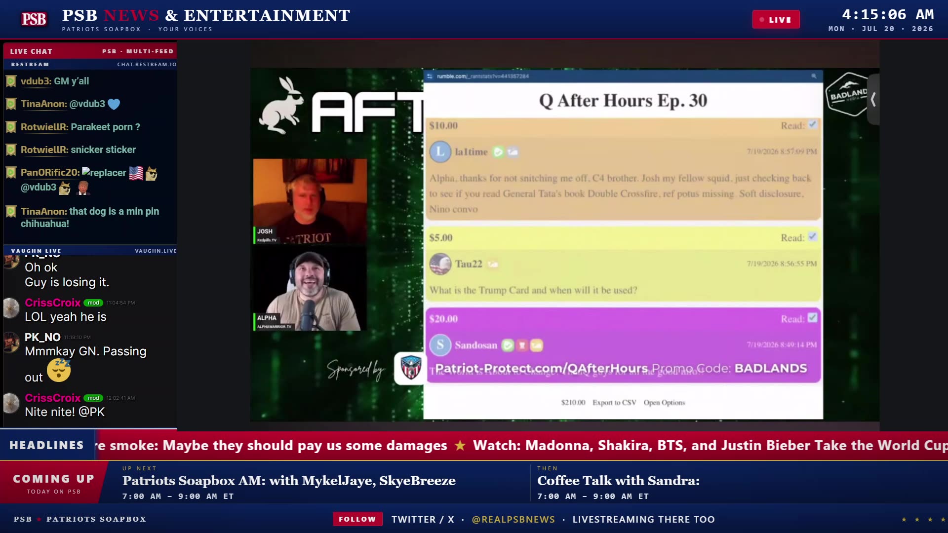 Patriots' Soapbox NEWS - LIVE 24/7!
