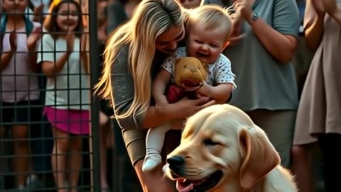 Baby Fell in the Lion Cage, Golden Puppy Heroically Rescues Him