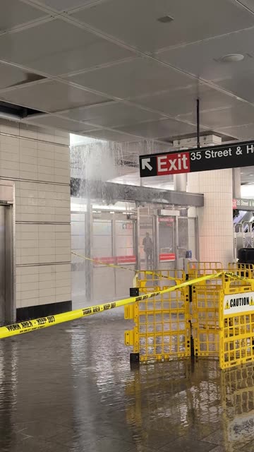Flooding Subway Station in New York City