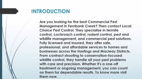 The best Rodents Control in Fernbank Creek.